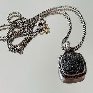 David Yurman Albion Pendant Necklace with Black Diamonds